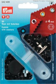 Prym Ösen und Scheiben Ø 4 mm Nickel Schwarz 542409